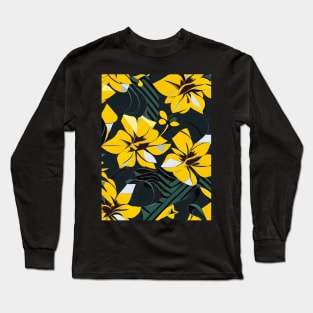 Dark Daffodil Abstract Artwork Long Sleeve T-Shirt